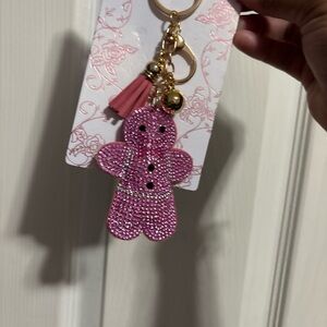 Pink Glitter Keychain with Tassel